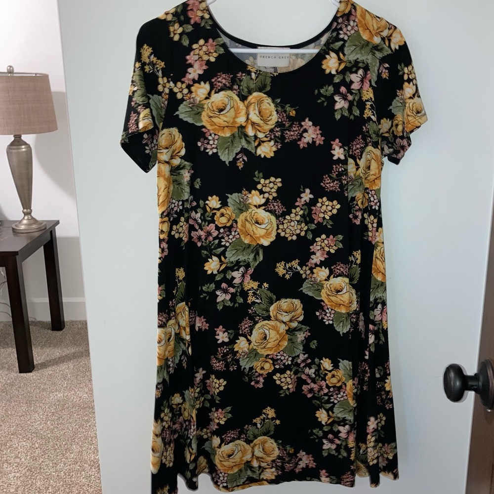 Black floral dress